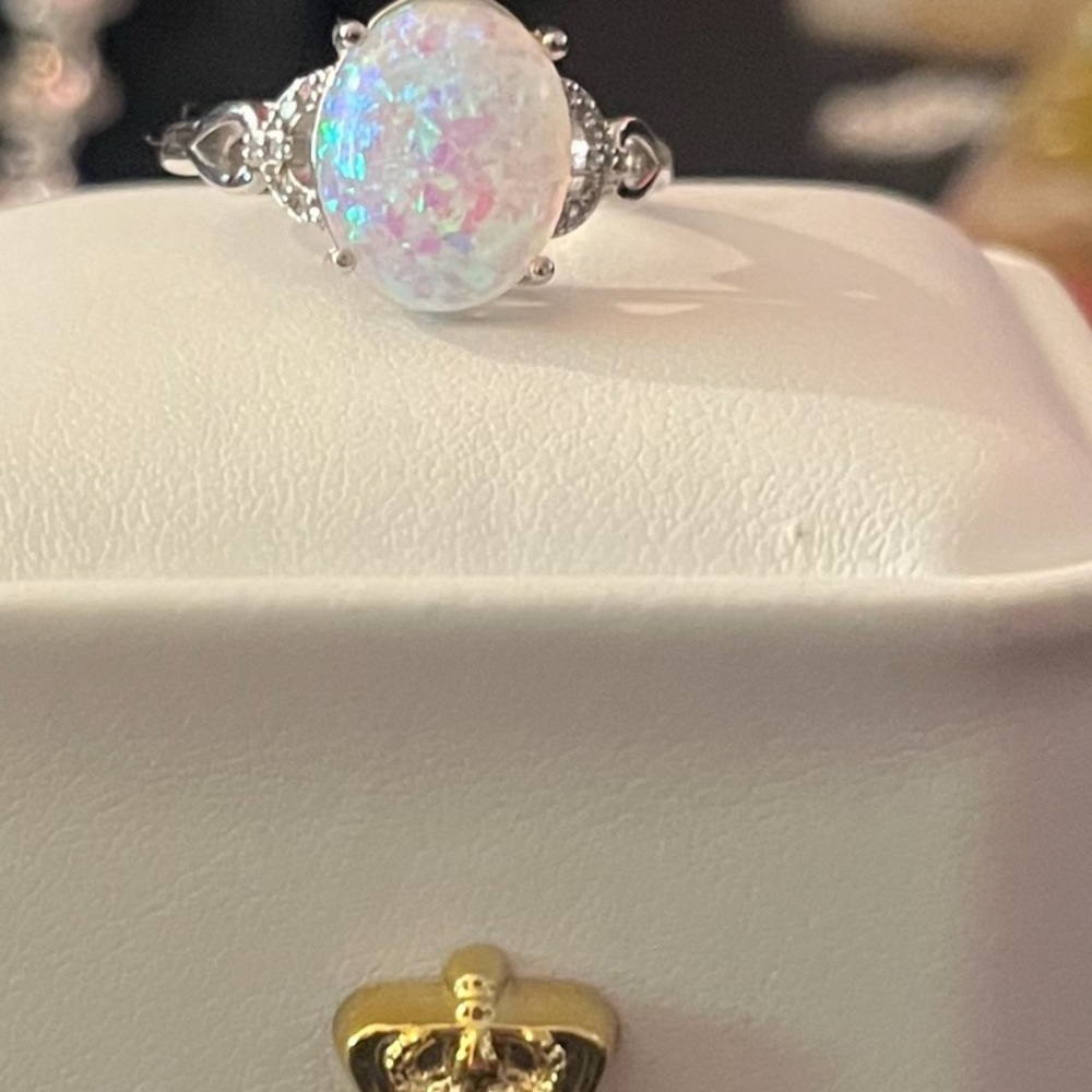 Elegant Silver Opal Ring
